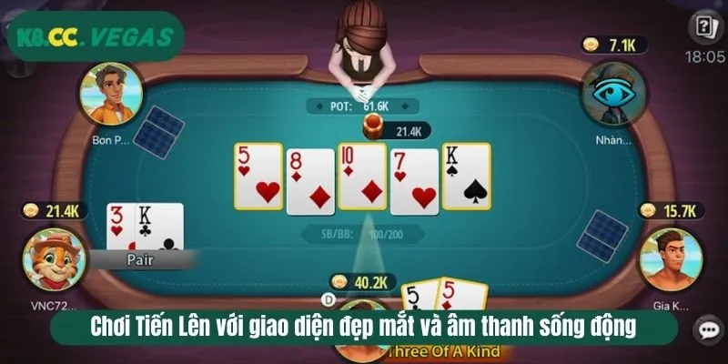 Game Bài Tiến Lên Miền Nam Online Với Luật Chơi Chuẩn Chơi Tiến Lên với giao diện đẹp mắt và âm thanh sống động